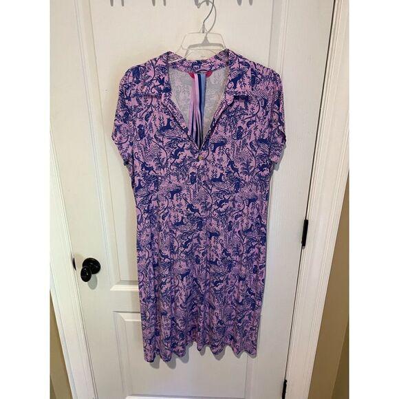 Lilly Pulitzer Renee Dress In Lilac Freesia Safari As I Can See size xL - Picture 2 of 9